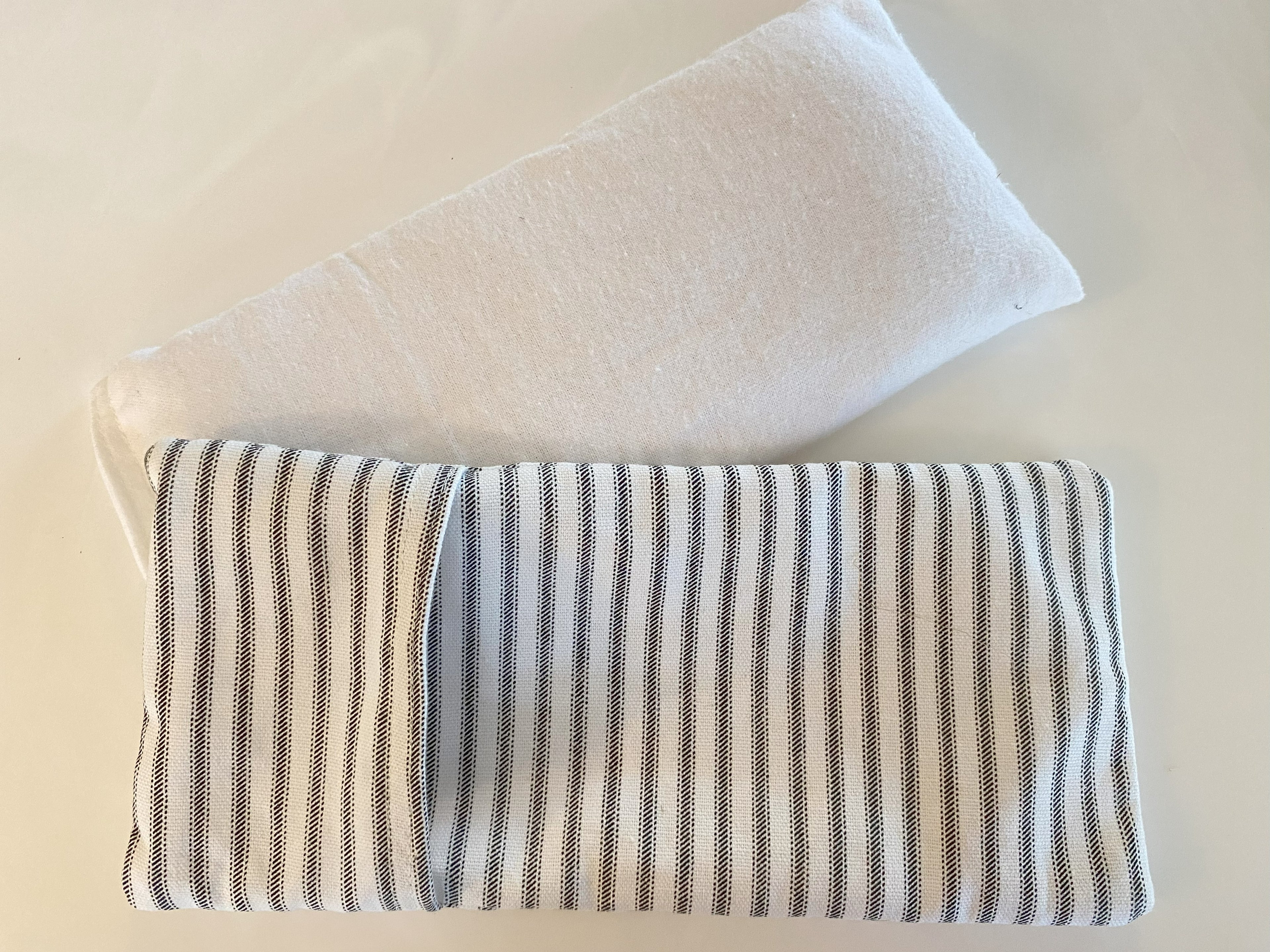 Unscented Stripe Small Microwavable Rice Bag with Washable Cover