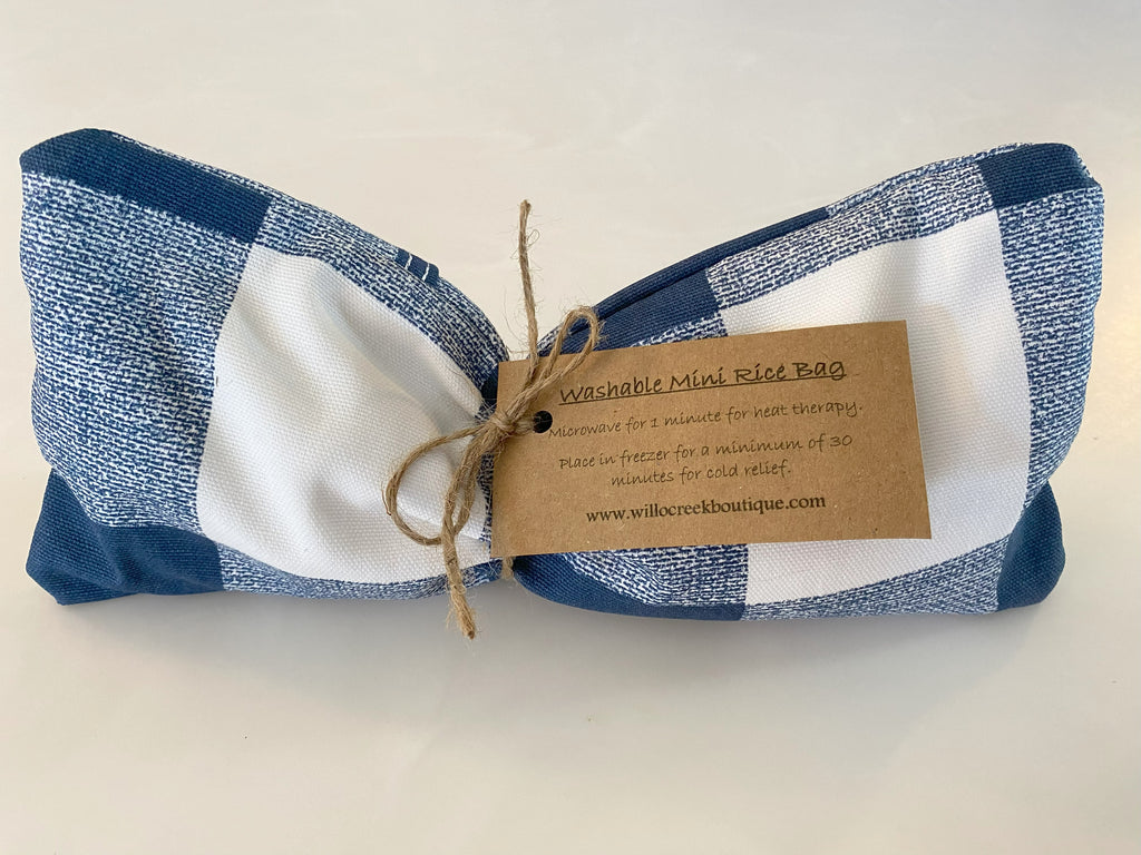 Unscented Buffalo Check Small Microwavable Rice Bag with Washable Cover