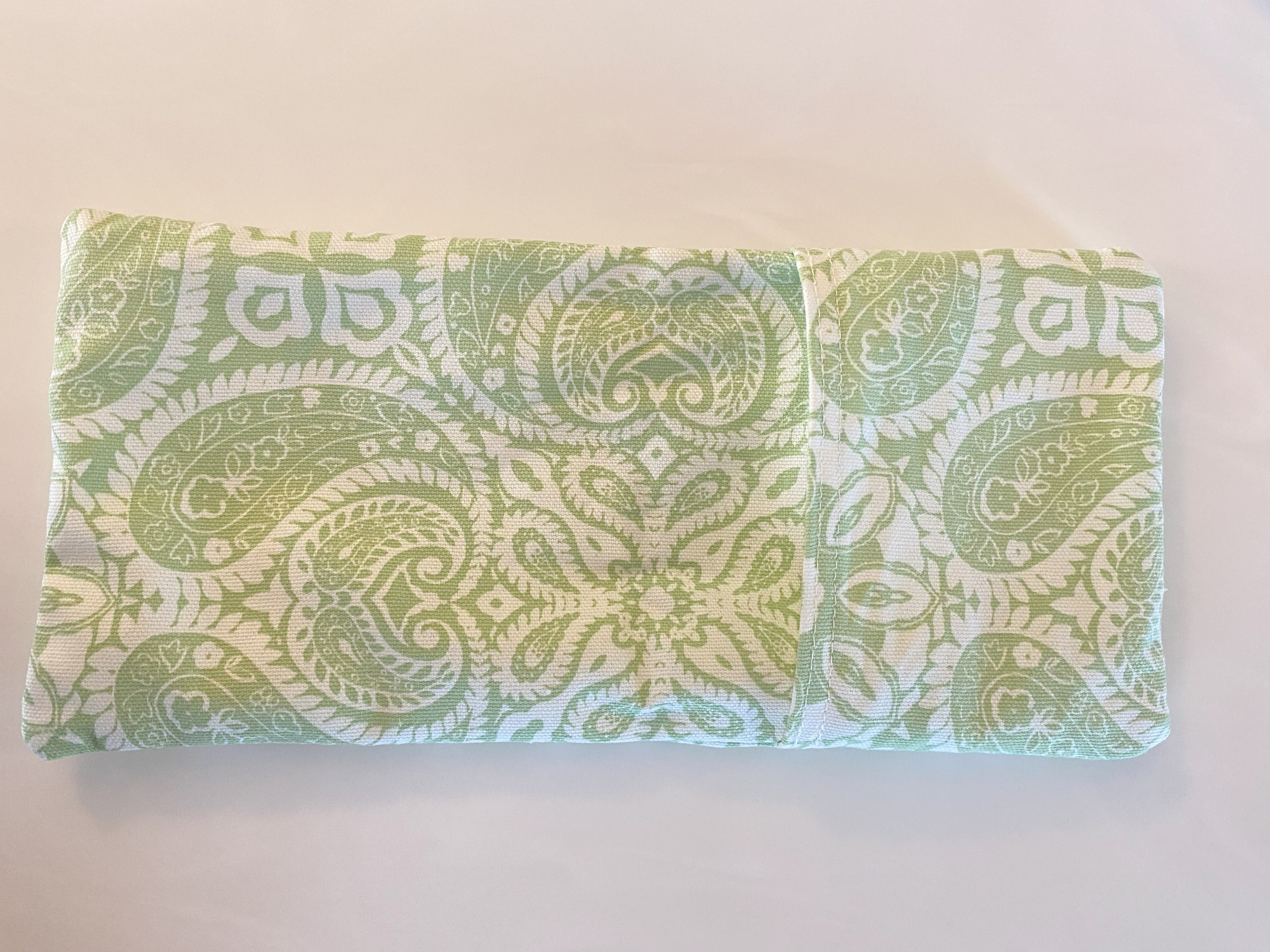 Unscented Paisley Print Small Microwavable Rice Bag with Washable Cover