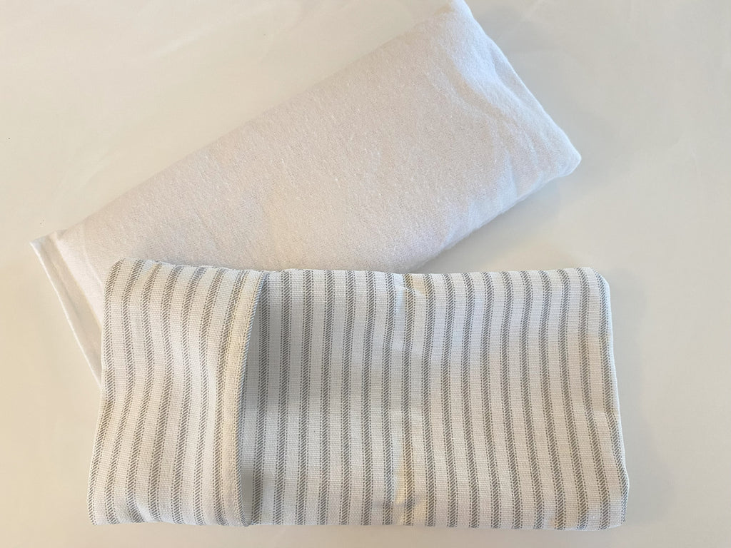 Unscented Stripe Small Microwavable Rice Bag with Washable Cover