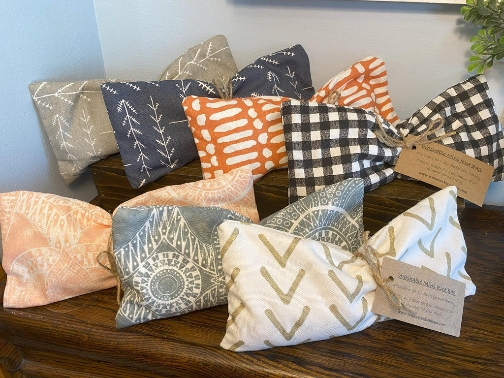 Unscented Small Microwavable Rice Bag with Washable Cover