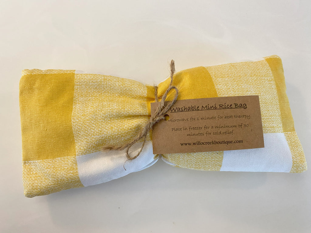 Unscented Buffalo Check Small Microwavable Rice Bag with Washable Cover