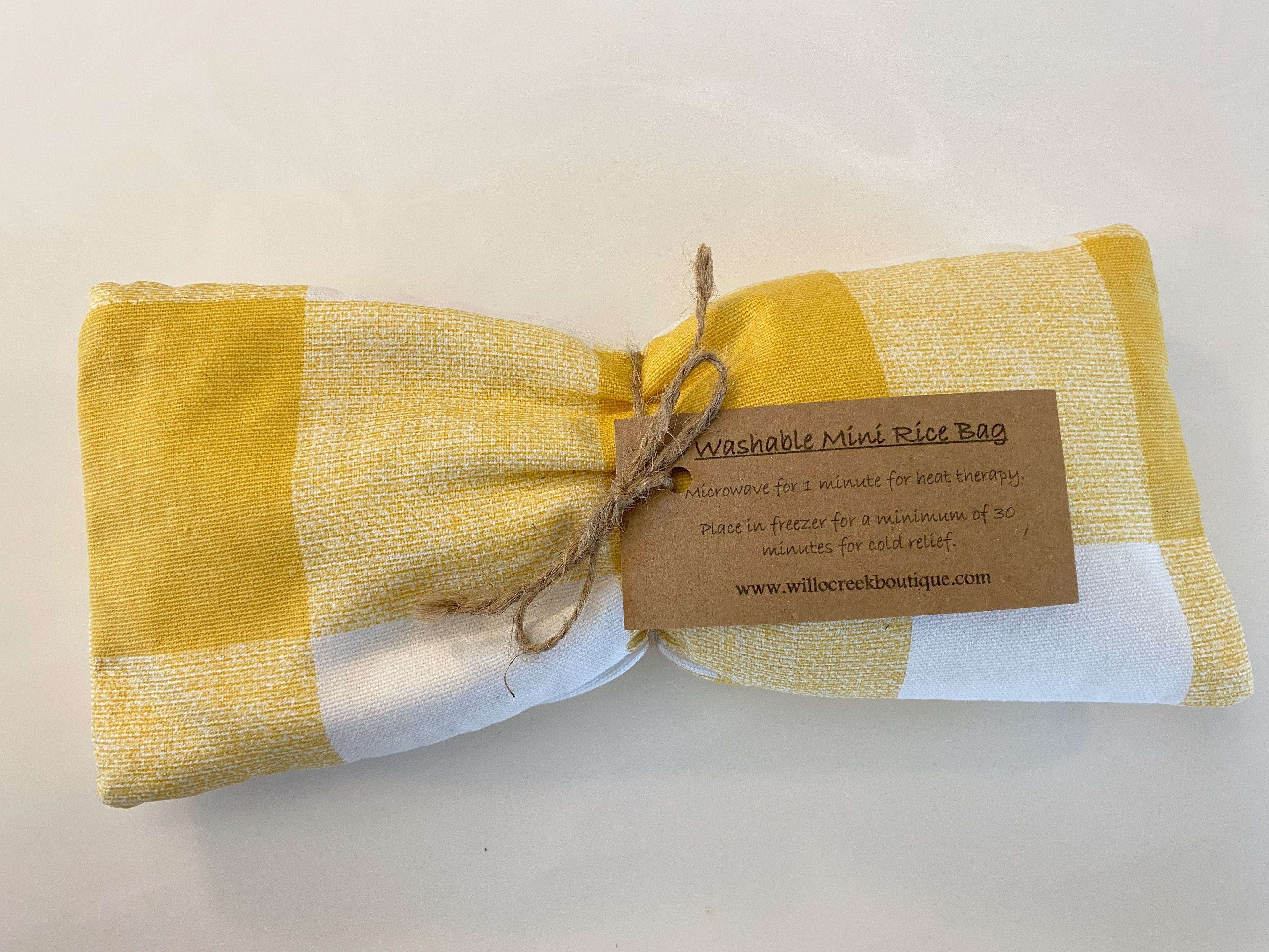 Unscented Buffalo Check Small Microwavable Rice Bag with Washable Cover