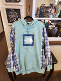 North Face Upcycled Flannel Sleeve Sweatshirt | Fits Size XS-L