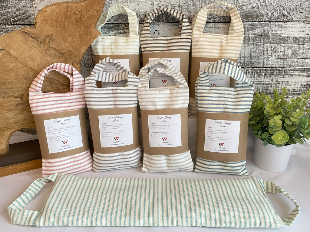Stripe Print Microwavable/Freezable Rice Bag with Washable Cover