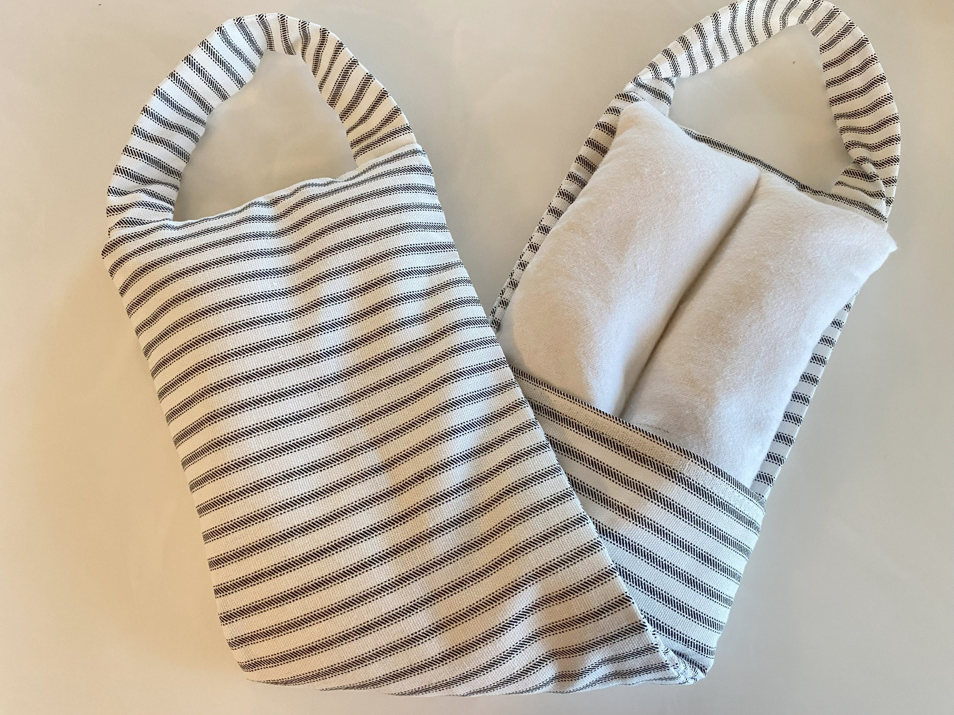 Stripe Print Microwavable/Freezable Rice Bag with Washable Cover