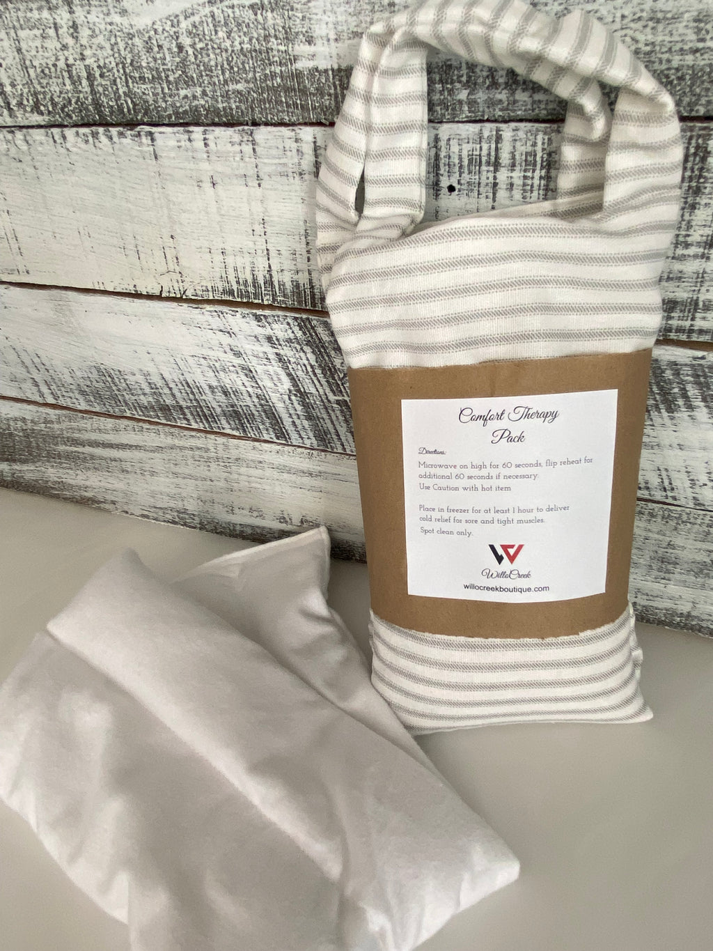 Stripe Print Microwavable/Freezable Rice Bag with Washable Cover