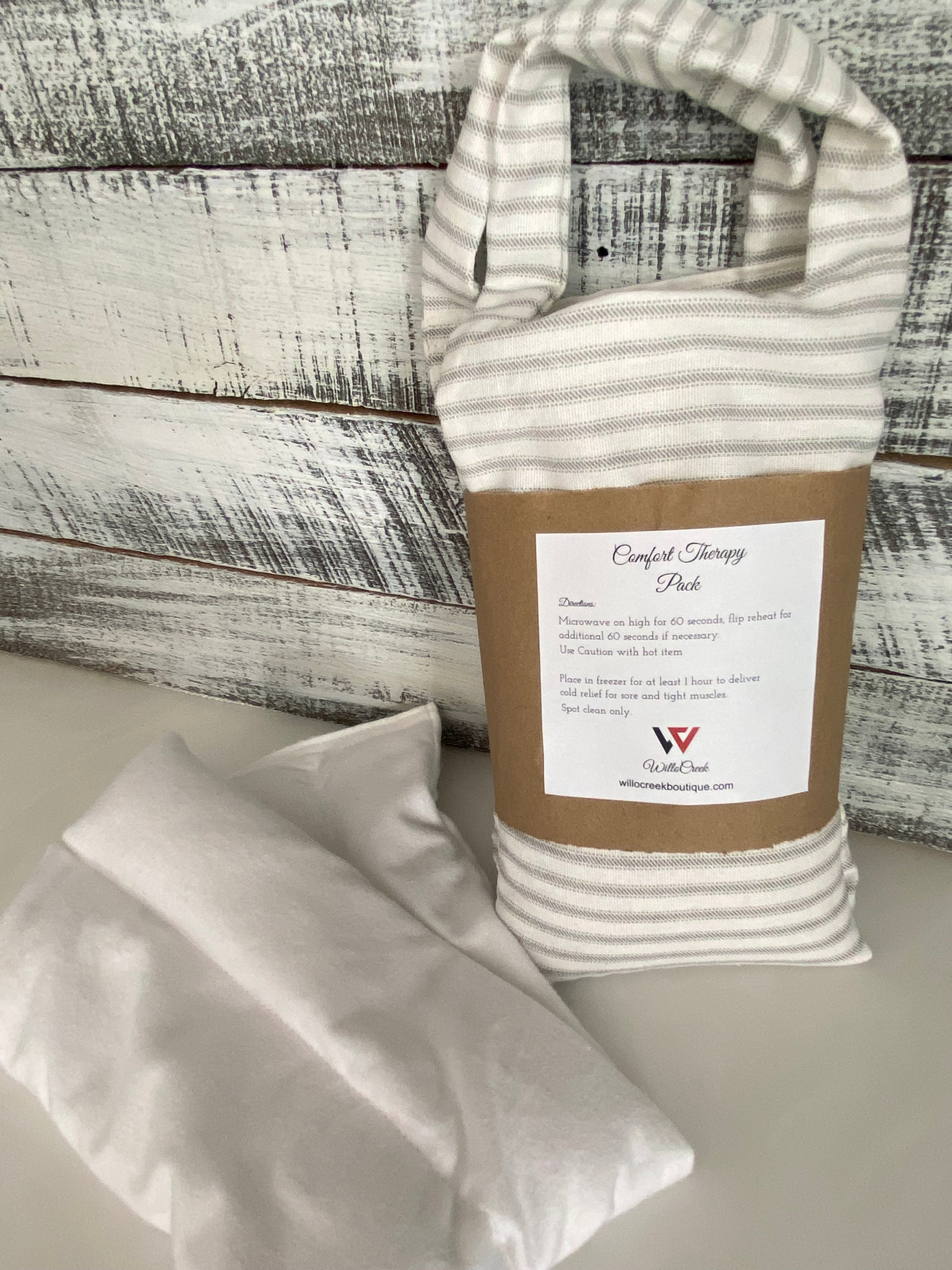 Stripe Print Microwavable/Freezable Rice Bag with Washable Cover