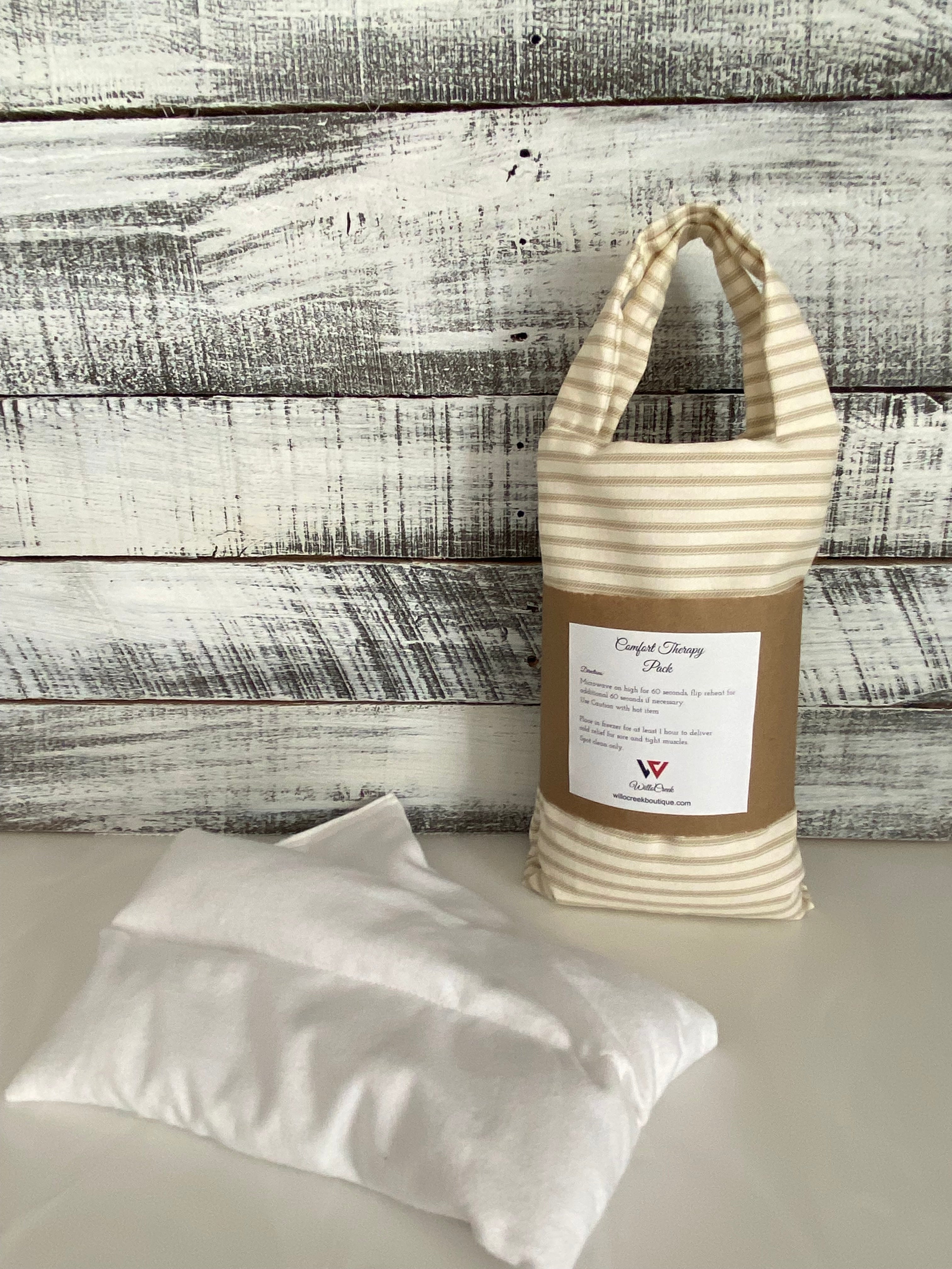 Stripe Print Microwavable/Freezable Rice Bag with Washable Cover