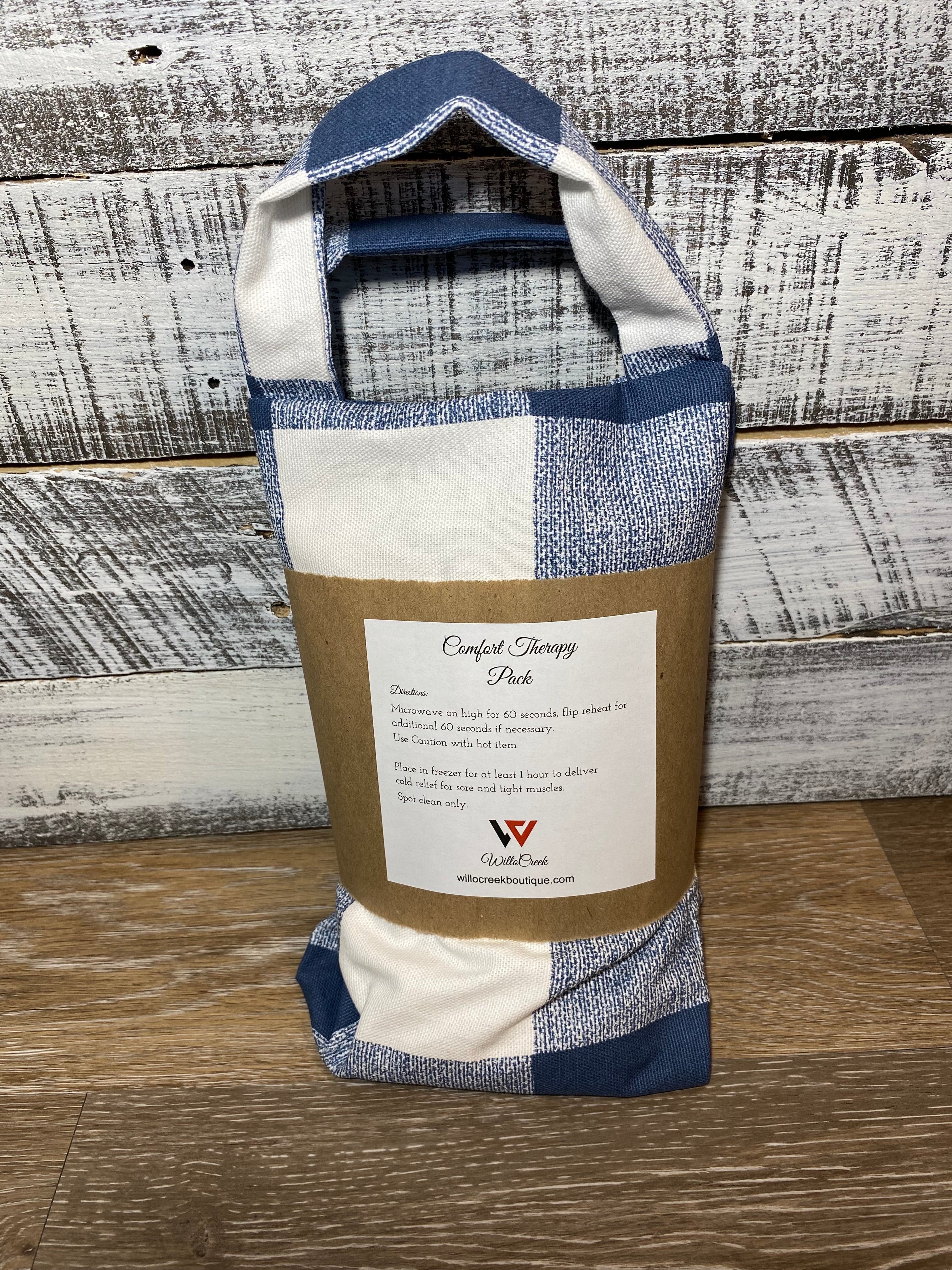 Buffalo Check Microwavable/Freezable Rice Bag with Washable Cover and Handles