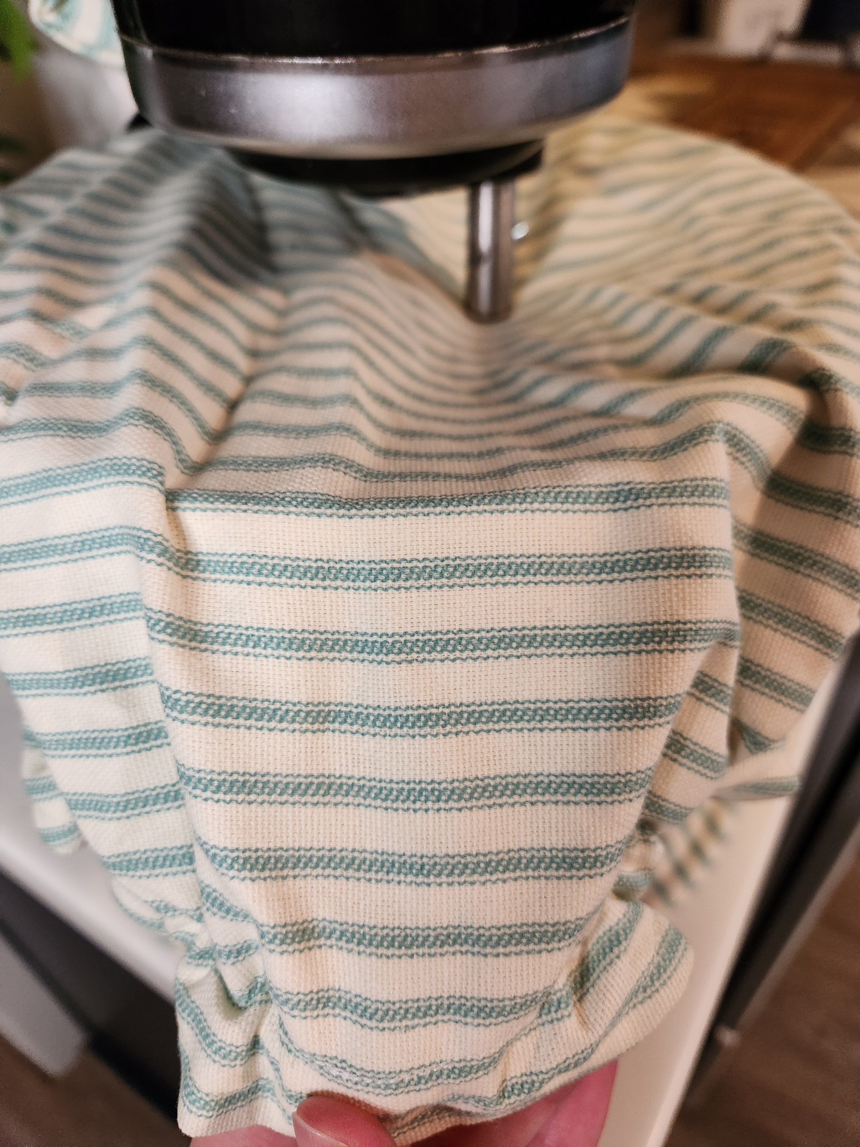 Teal Stripe Stand Mixer Outfit with Appliance Pad, Bowl Cover, and Bow