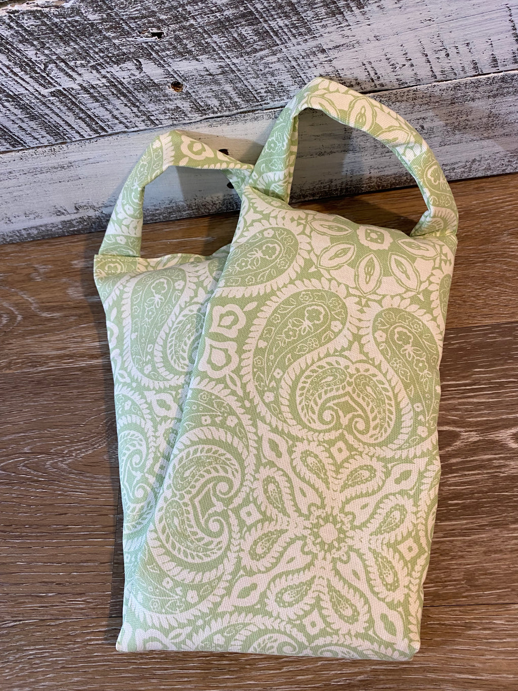 Paisley Print Microwavable/Freezable Rice Bag with Washable Cover and Handles
